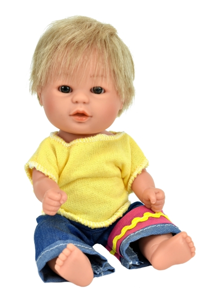 картинка испанские Кукла-пупс "Бебетин" (зубов нет), 21 см, арт. 12091(блондинка) интернет-магазин TuKiTu.ru